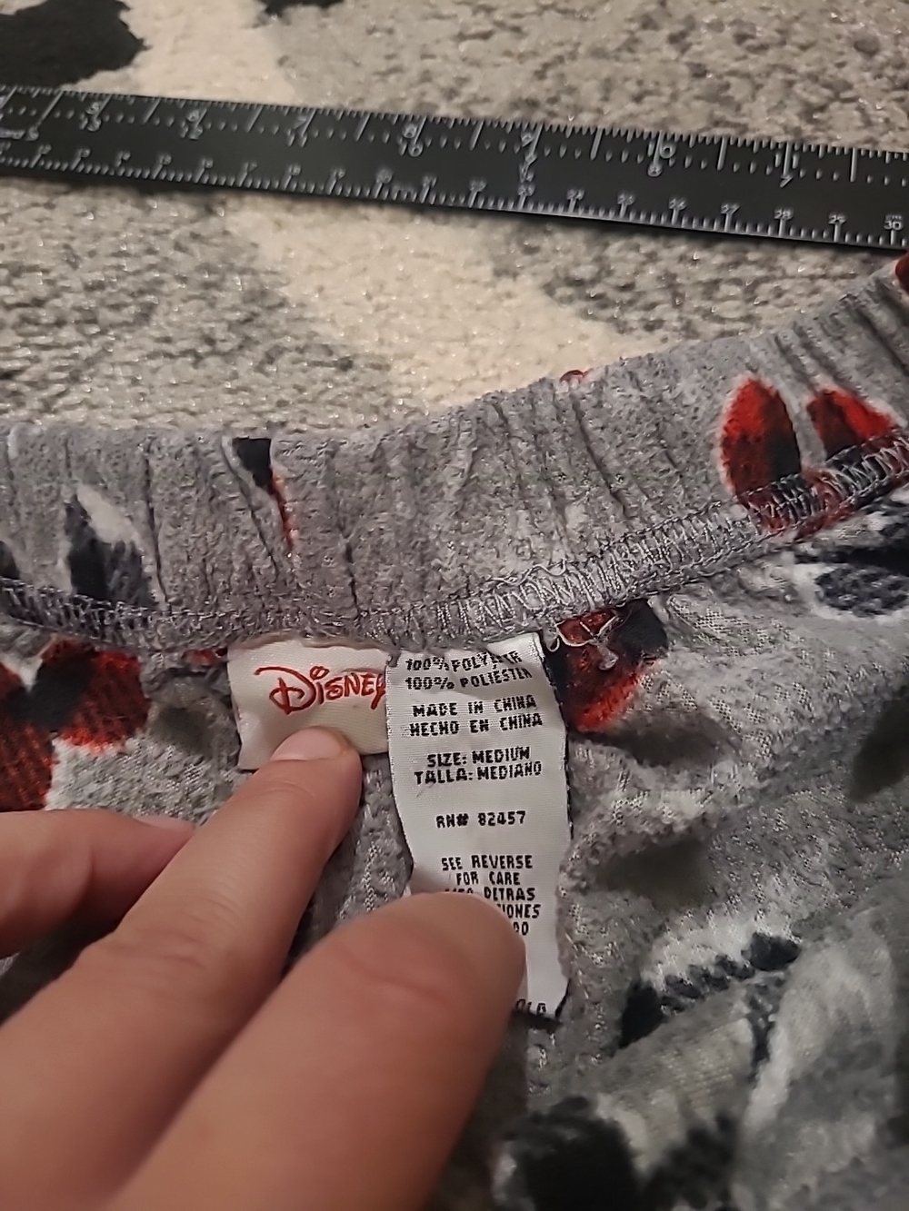 Disney Mickey Mouse Lounge Sleep Pants Size Medium Gray Plaid Mickey Mouse Heads - Picture 6 of 8